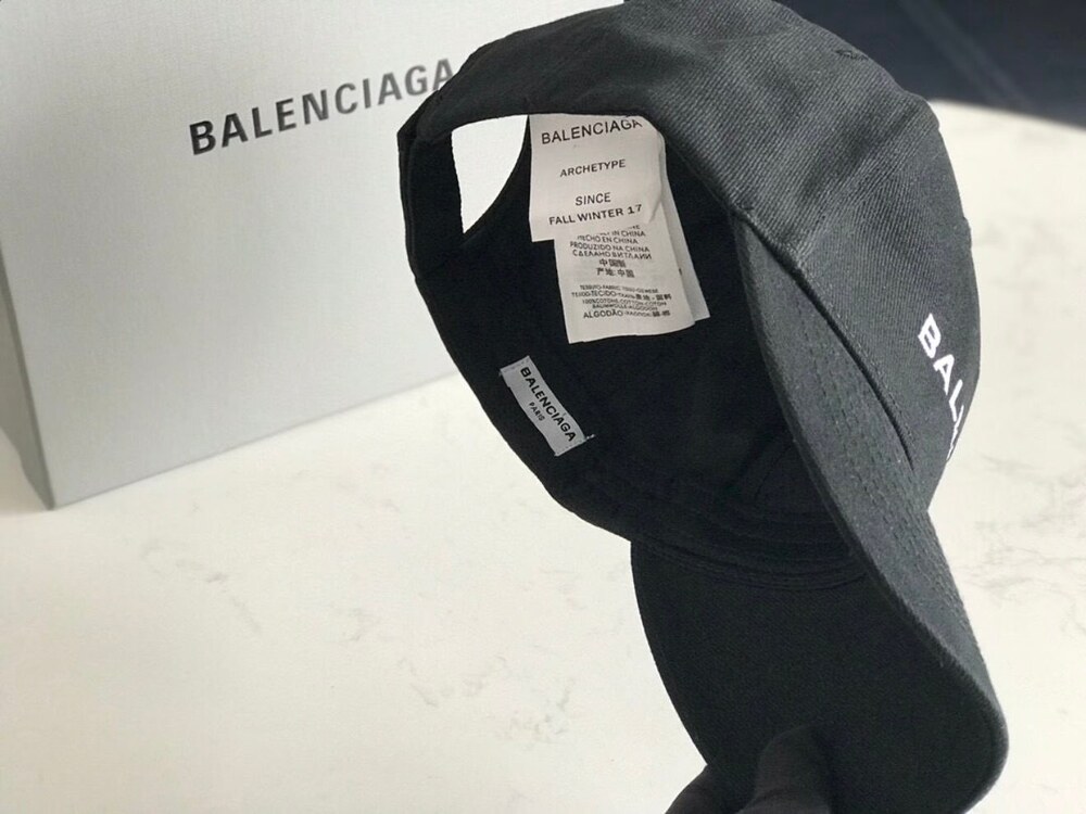 Balenciaga Logo Cotton Baseball Cap in Black - Picture 5 of 6